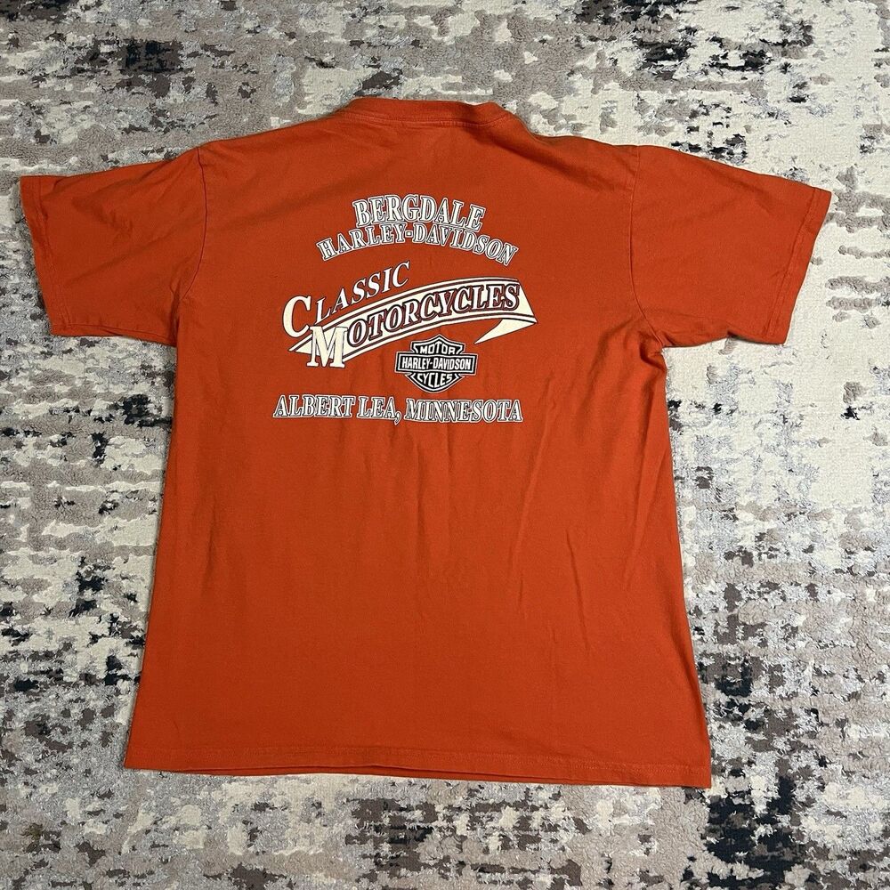 2000s Harley Davidson Classic MotorcycleS T shirt Sz L BERGDALE Albert Lea MN